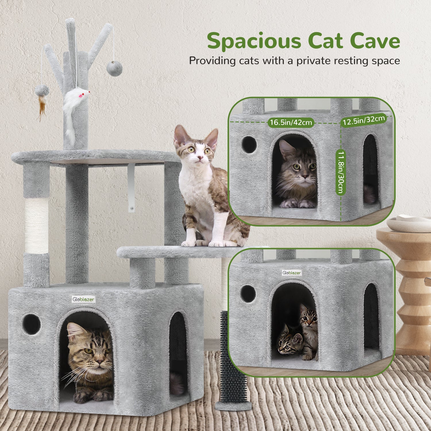 44 Inch Cat Climbing Frame Light Gray