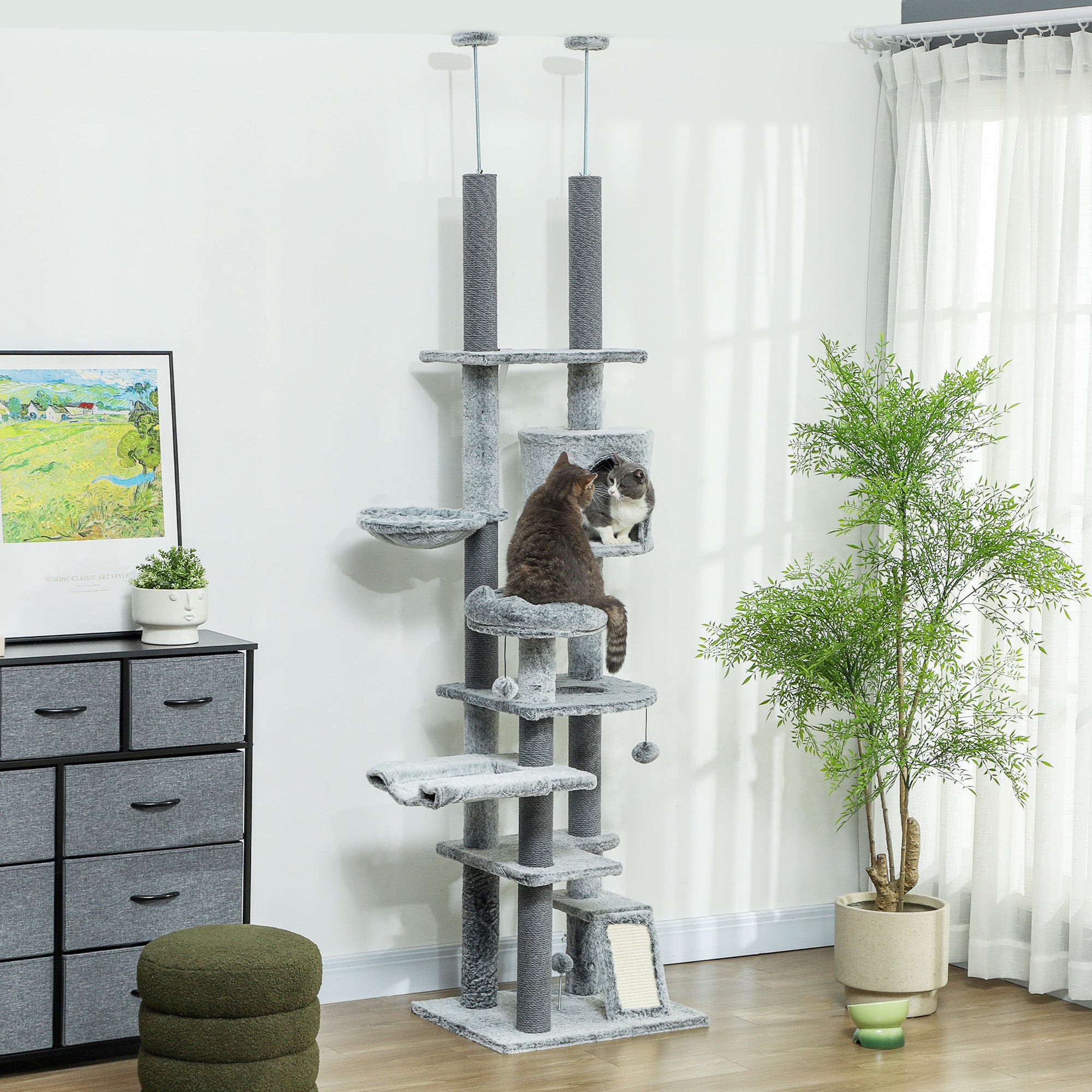 31" Cat Tree Tower with Scratching Posts