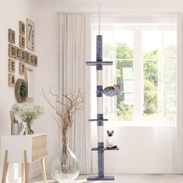102" Adjustable Height Floor to Ceiling Cat Tree